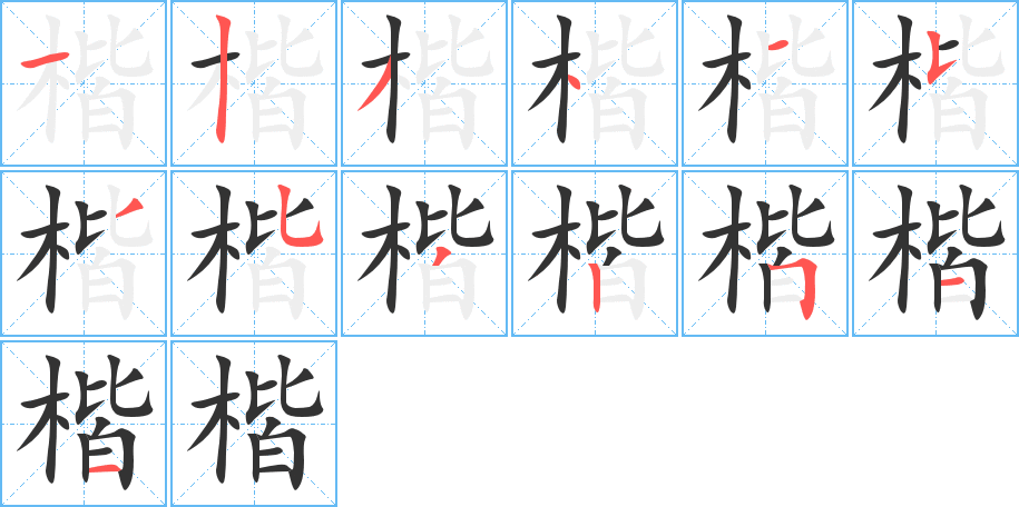 楷字筆畫寫法