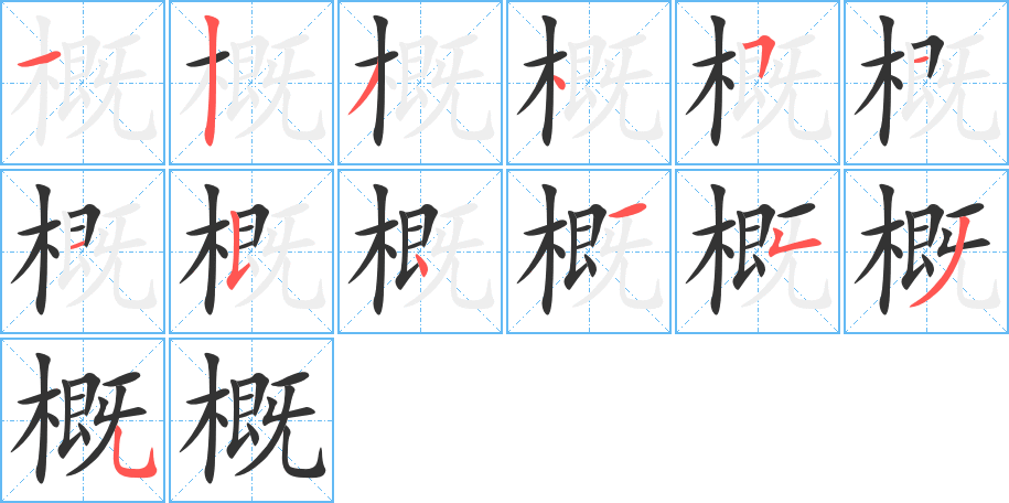 概字筆畫寫法