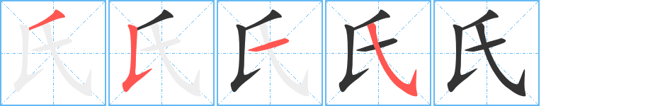 氏字筆畫寫法