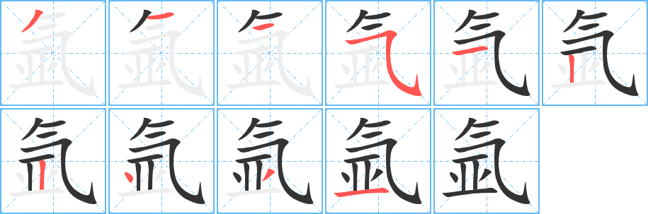 氬字筆畫寫法