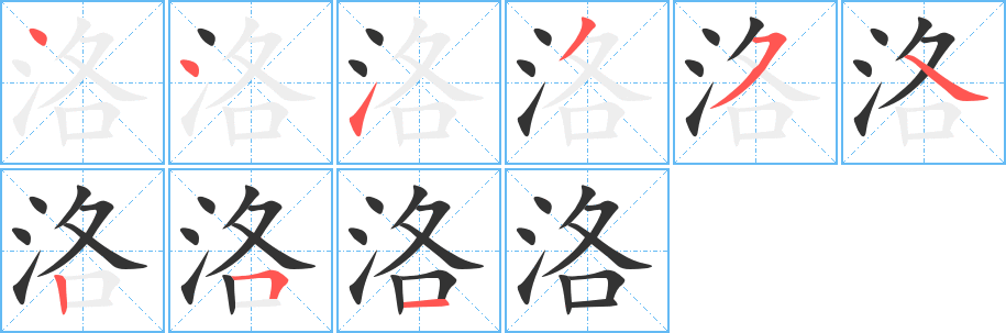 洛字筆畫寫法