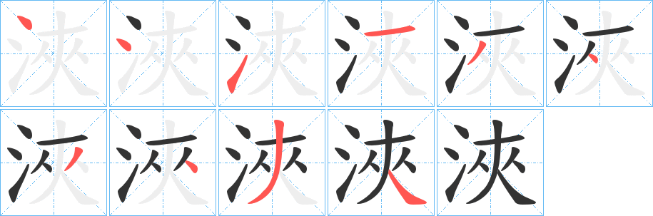 浹字筆畫寫法