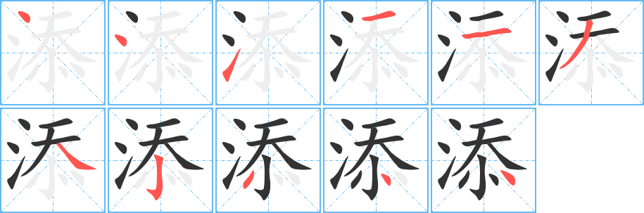 添字筆畫寫法