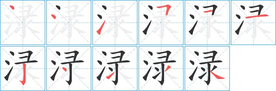 淥字筆畫寫法