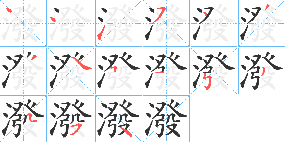 潑字筆畫寫法