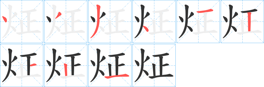 炡字筆畫寫法