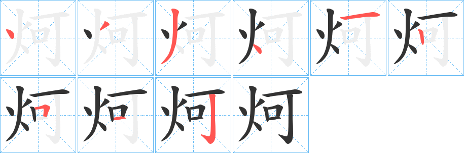 炣字筆畫寫法