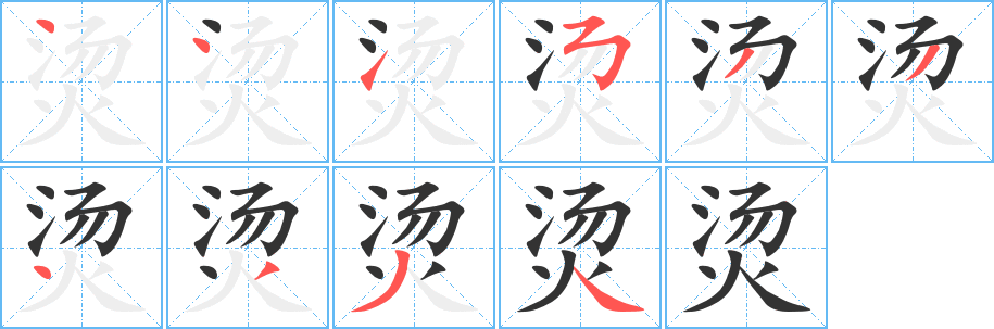 燙字筆畫(huà)寫(xiě)法