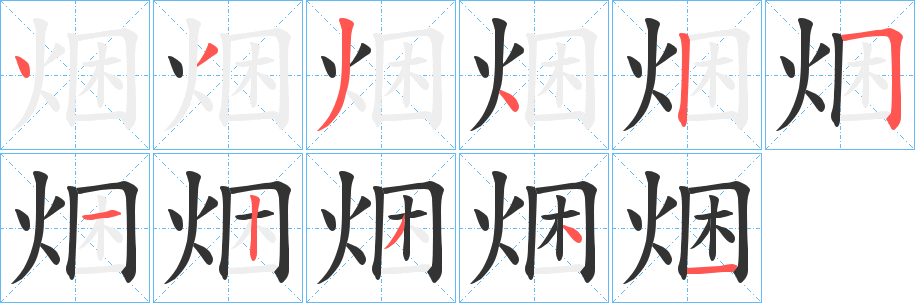 焑字筆畫寫法