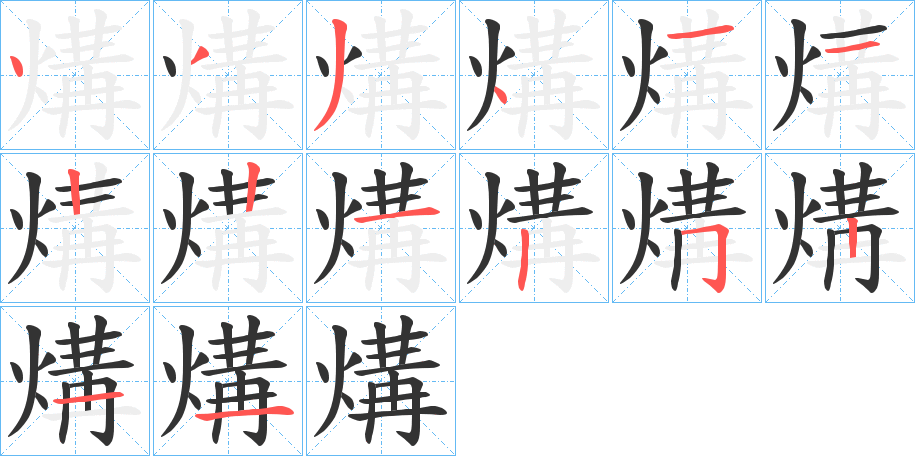 煹字筆畫(huà)寫(xiě)法