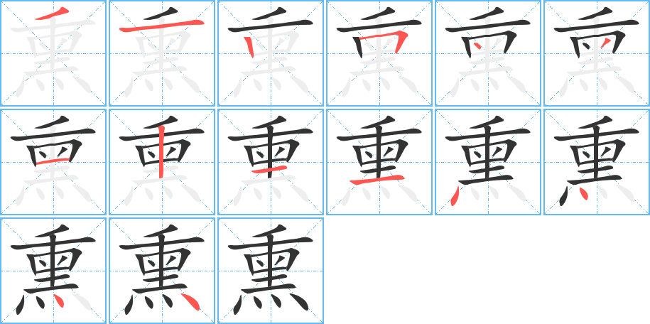 熏字筆畫寫法