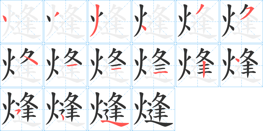 熢字筆畫寫法