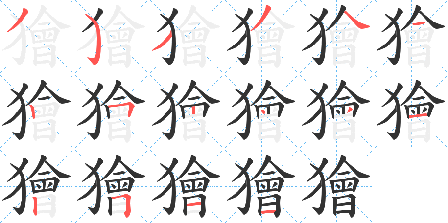 獪字筆畫寫法