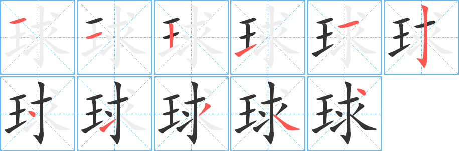 球字筆畫寫法