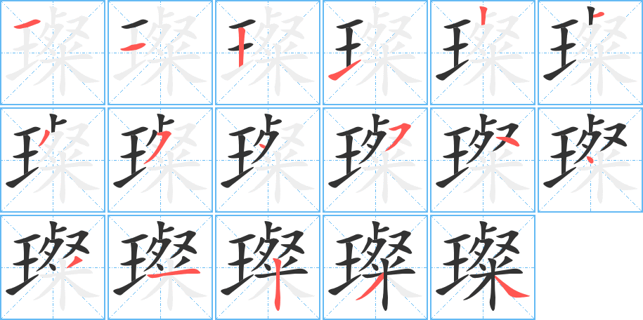 璨字筆畫(huà)寫(xiě)法