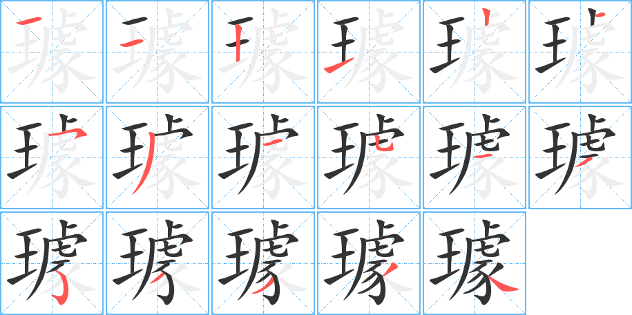 璩字筆畫寫法
