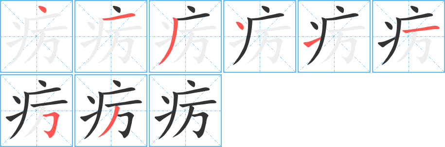 癘字筆畫寫法