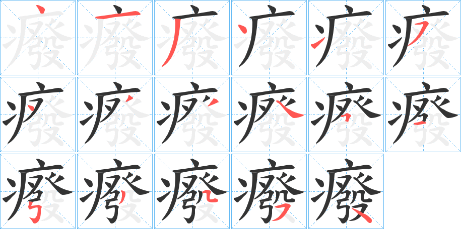 癈字筆畫(huà)寫(xiě)法
