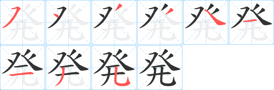 発字筆畫寫法