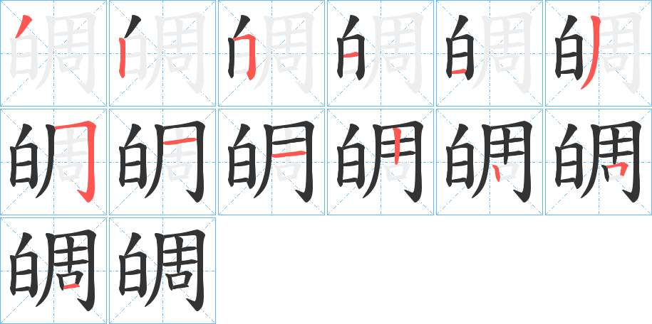 皗字筆畫(huà)寫(xiě)法