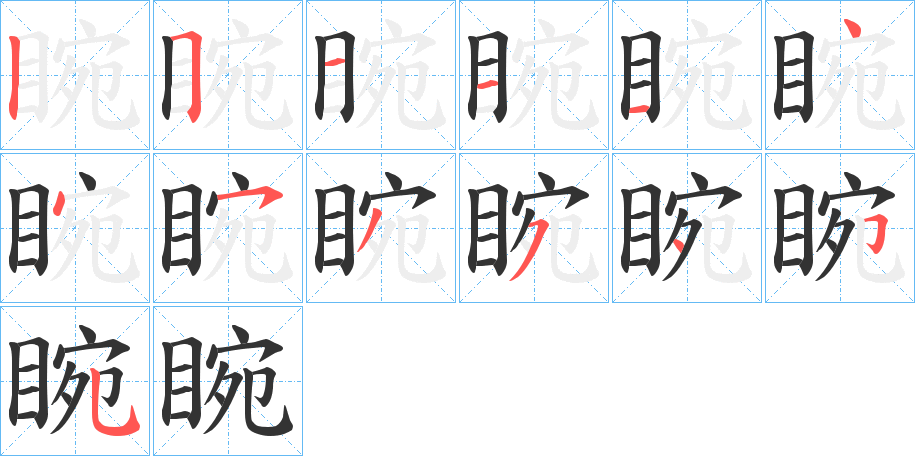 睕字筆畫寫法