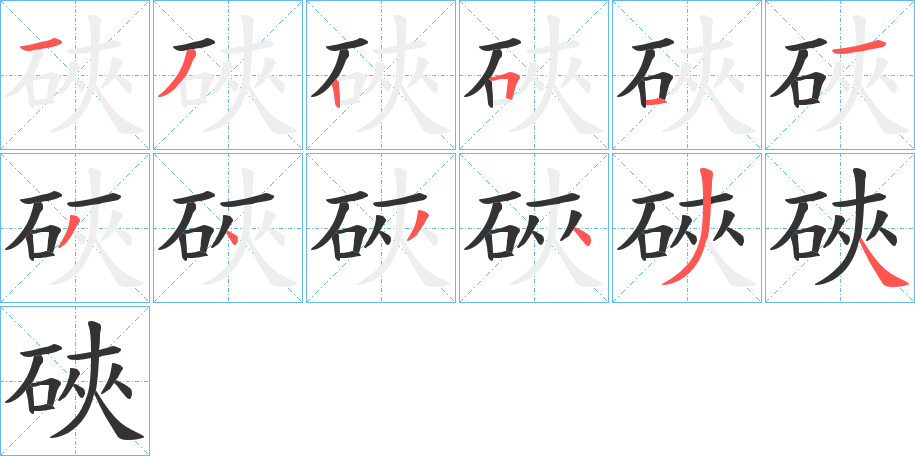 硤字筆畫寫法