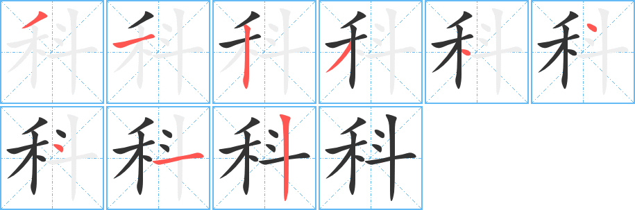 科字筆畫(huà)寫(xiě)法