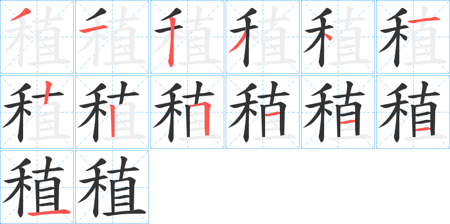 稙字筆畫(huà)寫(xiě)法