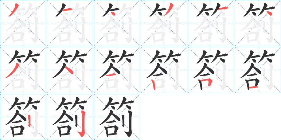 箚字筆畫寫法