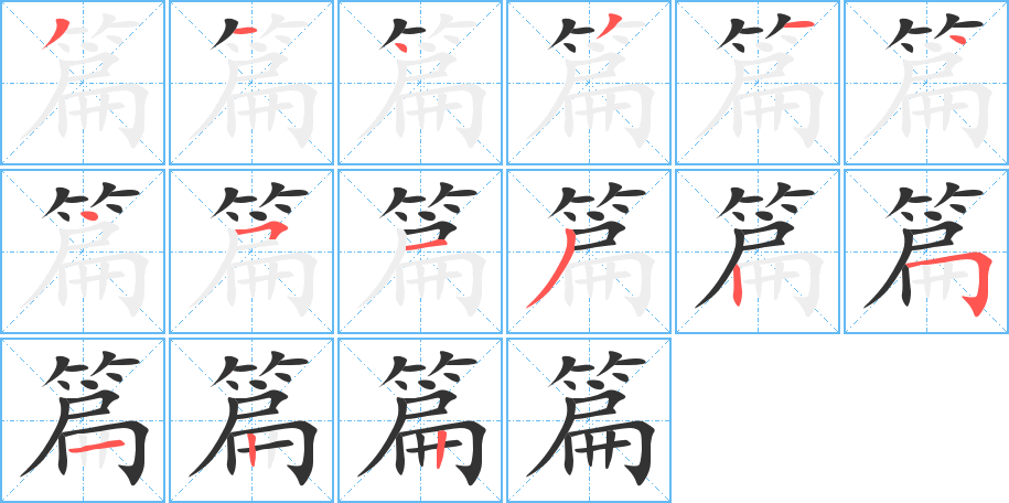 篇字筆畫(huà)寫(xiě)法