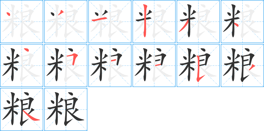 糧字筆畫(huà)寫(xiě)法