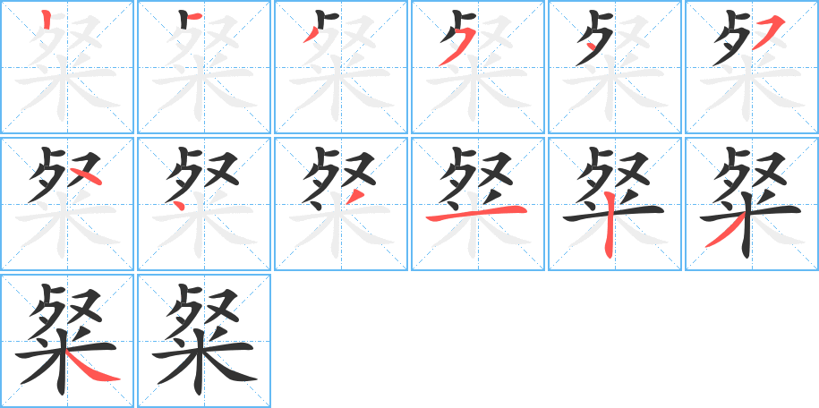 粲字筆畫寫法