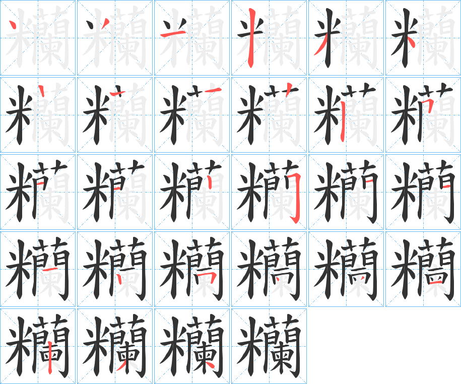 糷字筆畫寫法
