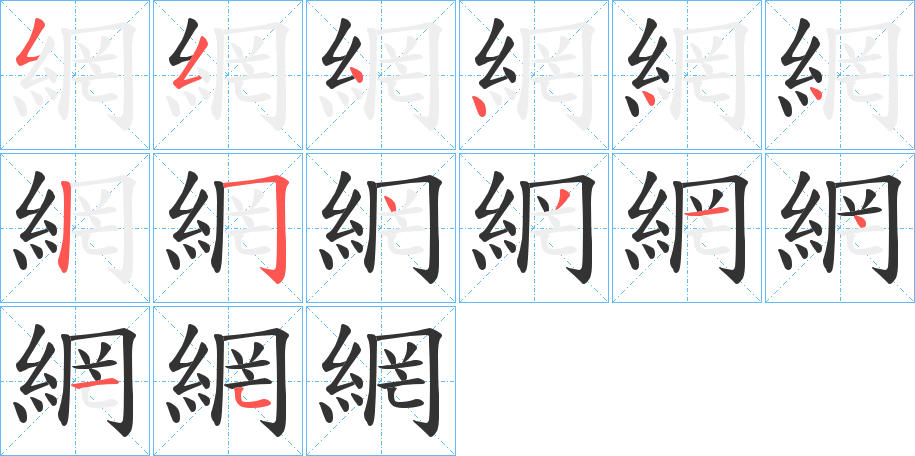 網(wǎng)字筆畫寫法