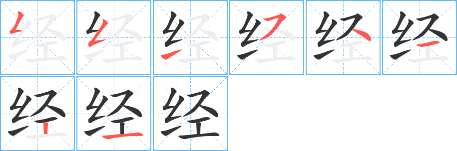 經(jīng)字筆畫(huà)寫(xiě)法