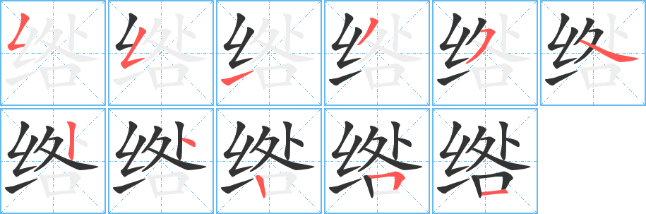 綹字筆畫寫法