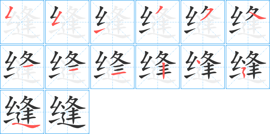 縫字筆畫(huà)寫(xiě)法