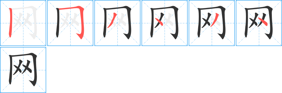 網(wǎng)字筆畫寫法