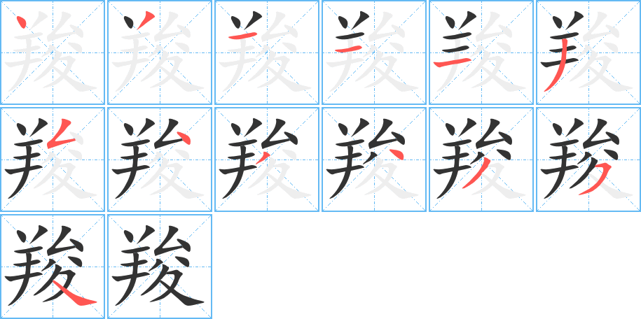 羧字筆畫寫法