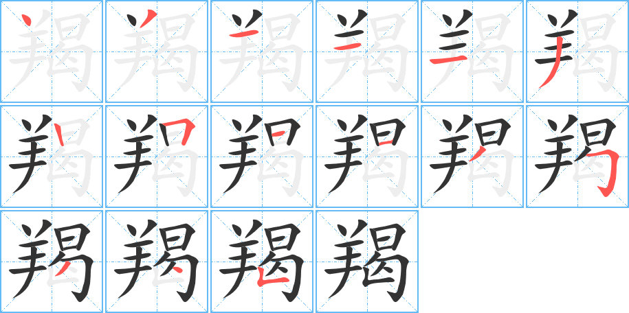 羯字筆畫寫法
