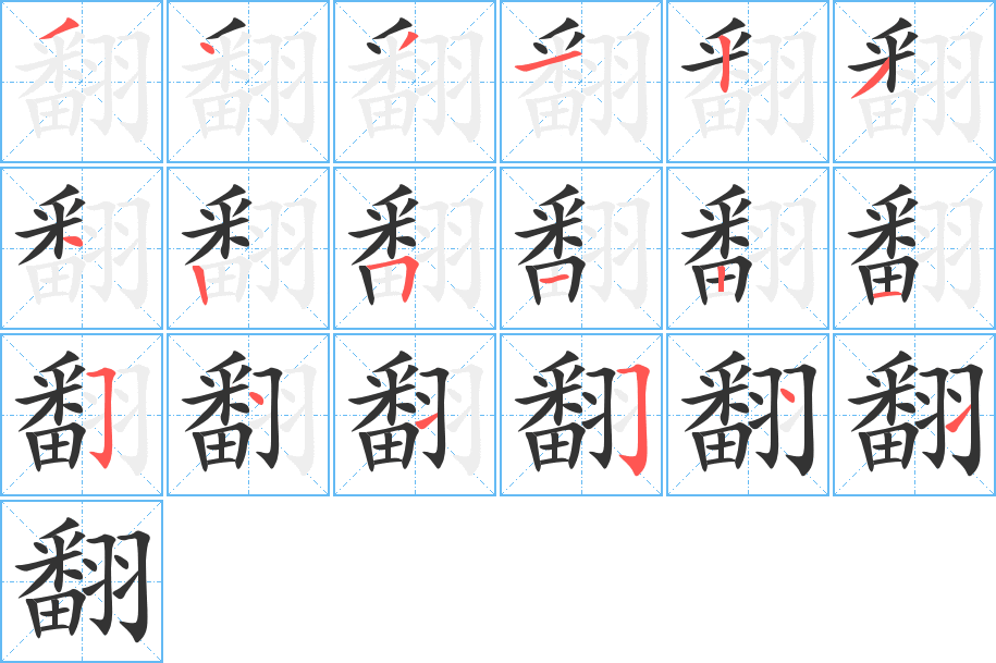 翻字筆畫寫法