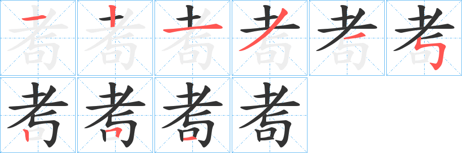 耉字筆畫寫法