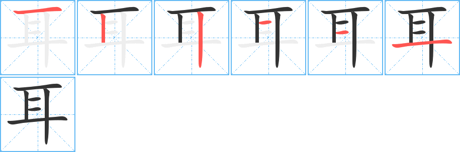 耳字筆畫寫法