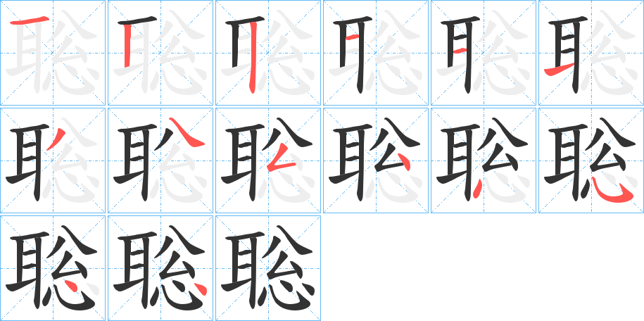 聡字筆畫寫法