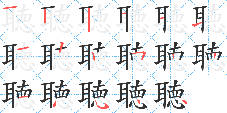 聴字筆畫寫法