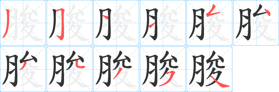 脧字筆畫寫法