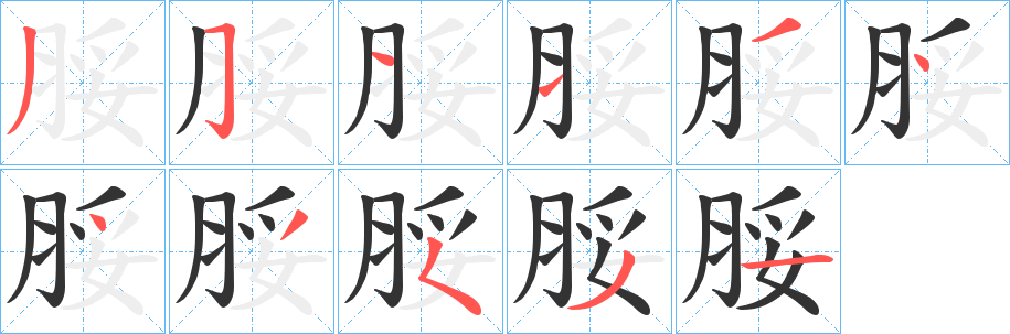 脮字筆畫寫法