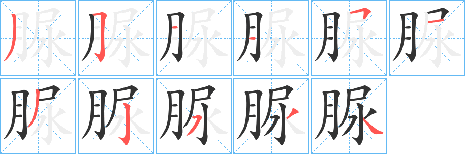 脲字筆畫寫法