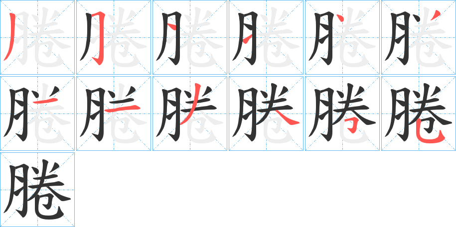 腃字筆畫寫法