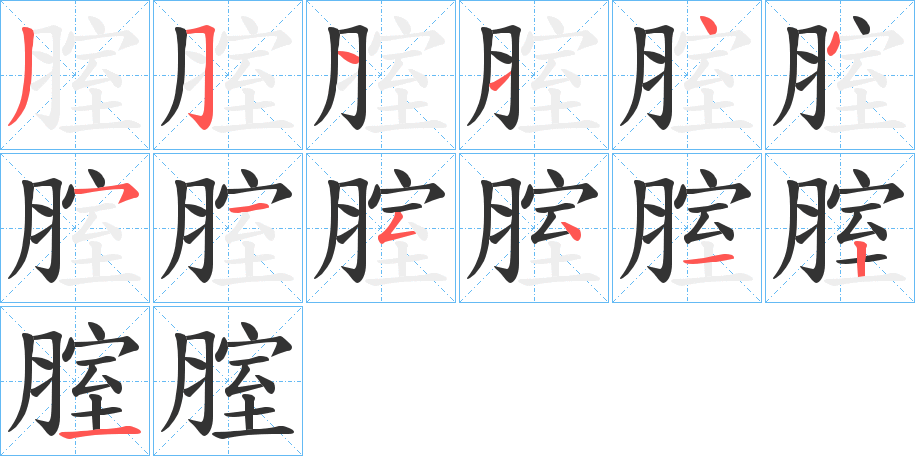 腟字筆畫寫法